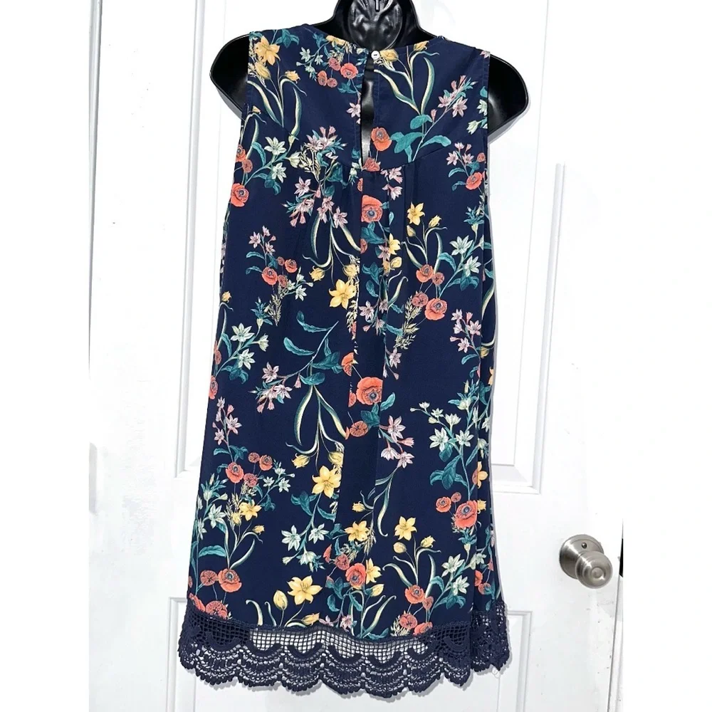 Jodifl dark blue floral print tunic slip dress
